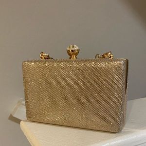 Gold glitter clutch